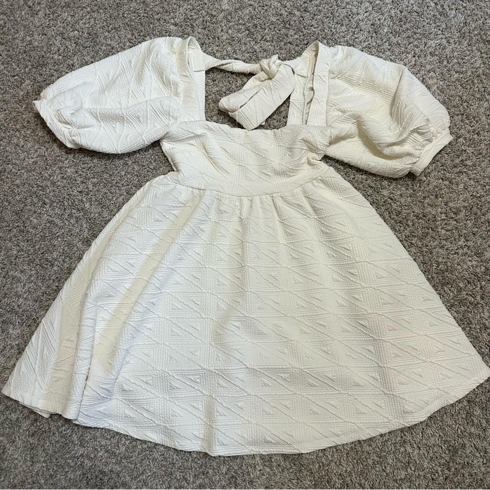 Free People Cream Dress Textured Small